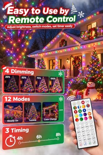 200 LED RGB String Lights Outdoor Indoor, 66Ft Halloween Lights, alternate view 4