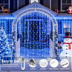 200 LED USB Curtain Lights Blue and White, alternate view 4