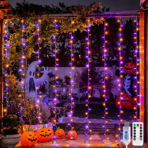 200 LED USB Plug in Orange and Purple Halloween Lights