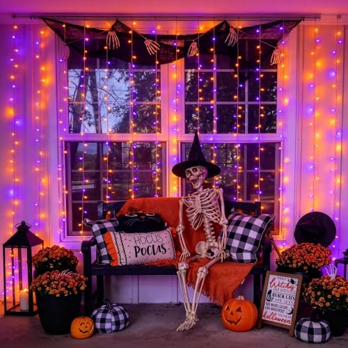 200 LED USB Plug in Orange and Purple Halloween Lights, alternate view 4