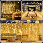 200 LED Warm White Curtain Fairy Lights 9.8x6.6FT Plug in in 9.8x6.6FT in Warm White, alternate view 3
