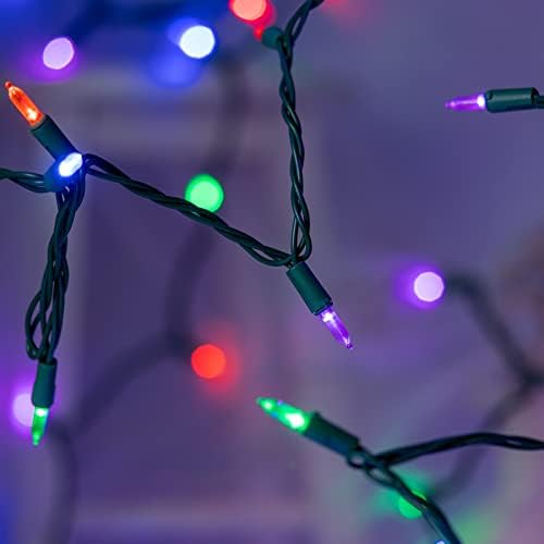 200 Multicolor LED Christmas Lights, 66 ft Green Wire String Light in Multicolor, alternate view 2