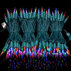 200 Multicolor LED Christmas Lights, 66 ft Green Wire String Light in Multicolor, alternate view 4