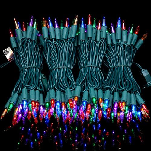 200 Multicolor LED Christmas Lights, 66 ft Green Wire String Light in Multicolor, alternate view 4