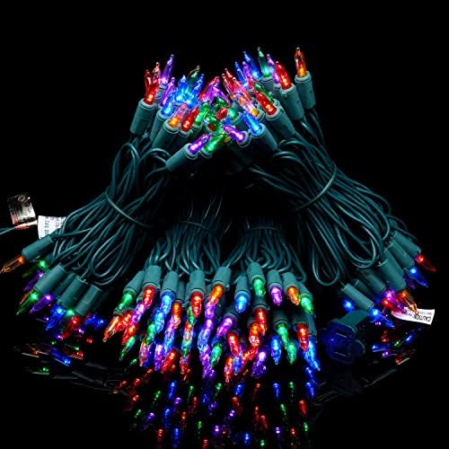 200 Multicolor LED Christmas Lights, 66 ft Green Wire String Light in Multicolor, alternate view 5