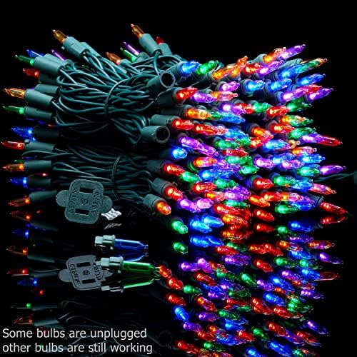 200 Multicolor LED Christmas Lights, 66 ft Green Wire String Light in Multicolor, alternate view 6