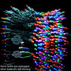 200 Multicolor LED Christmas Lights, 66 ft Green Wire String Light in Multicolor, alternate view 6