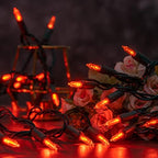 200 Orange LED Christmas Lights, 66 ft Green Wire UL String Light, alternate view 3