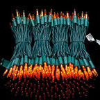 200 Orange LED Christmas Lights, 66 ft Green Wire UL String Light, alternate view 4