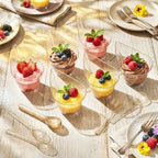 200 Pack 7 Oz Gold Glitter Clear Plastic Dessert Cups in 7 oz in Gold Glitter, alternate view 2