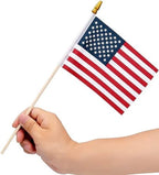 200 Pack Small American Flags on Stick, 4x6 Inch Small US Flags/Mini American Handheld Flags with Kid-Safe Spear, alternate