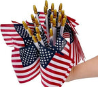 200 Pack Small American Flags on Stick, 4x6 Inch Small US Flags/Mini American Handheld Flags with Kid-Safe Spear, alternate