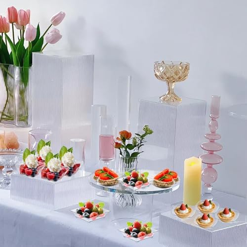 200 Pcs Mini Appetizer Plates with Spoons and Forks, Clear Disposable Dessert Bowls and Serving Trays, Tiny, alternate view 4