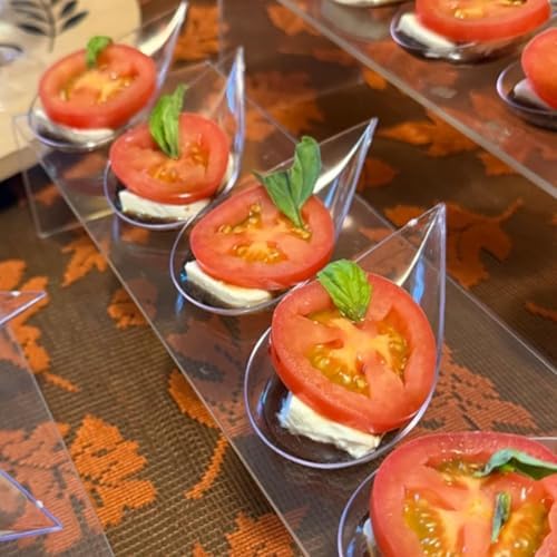 200 Pcs Mini Appetizer Plates with Spoons and Forks, Clear Disposable Dessert Bowls and Serving Trays, Tiny, alternate view 6