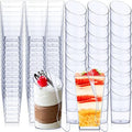 200 Pcs Mini Dessert Cups with Spoons, Clear in Clear