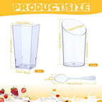 200 Pcs Mini Dessert Cups with Spoons, Clear in Clear, alternate view 3