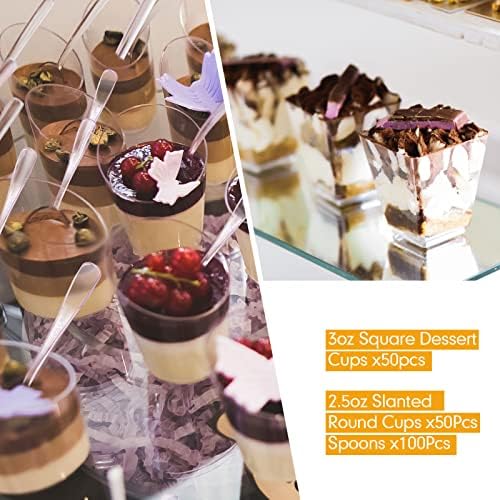 200 Pcs Mini Dessert Cups with Spoons, Clear in Clear, alternate view 4