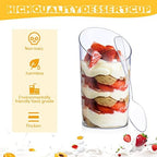 200 Pcs Mini Dessert Cups with Spoons, Clear in Clear, alternate view 5