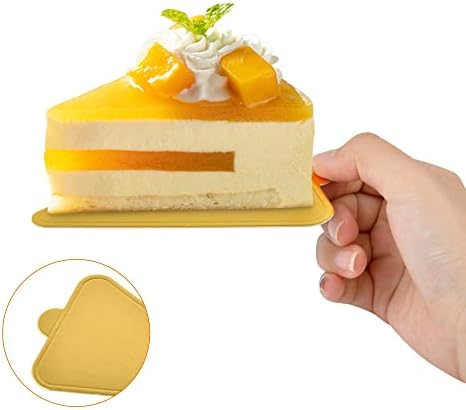 200 Pcs Mini Triangle Cardboard, Mousse Cupcake Base, Cake Dessert Paper Board, Dissert Plates Patries Cardboard, alternate