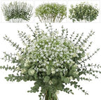 200 Pcs Mixed Greenery Artificial Eucalyptus Stems, Baby Breath Artificial Flowers Bulk and Eucalyptus Leaves