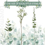 200 Pcs Mixed Greenery Artificial Eucalyptus Stems, Baby Breath Artificial Flowers Bulk and Eucalyptus Leaves, alternate view
