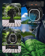 20000mAh Battery Operated Camping Fan with Warm&Cold Light - Black in Black, alternate view 6