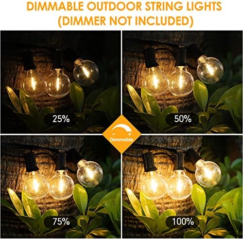 200Ft(4x50Ft) Outdoor String Lights, G40 Globe Patio Lights Connectable with 100+6 Waterproof LED Bulbs for, alternate view 3