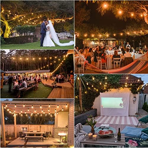 200Ft(4x50Ft) Outdoor String Lights, G40 Globe Patio Lights Connectable with 100+6 Waterproof LED Bulbs for, alternate view 6