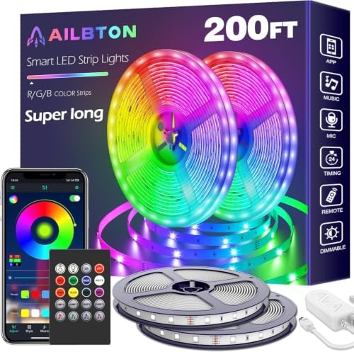 200ft Led Strip Lights(2 Rolls of 100ft led Lights) Ultra Long Led Light Strip with App Voice Control