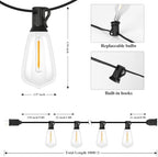 200FT Outdoor String Lights 104 Bulbs, 2200K Amber Lights, alternate view 3