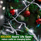 200FT Super Long String Lights, 500 LED 8 Modes & Memory Timer Plug in Twinkle Fairy Lights Decor for Home Xmas, alternate