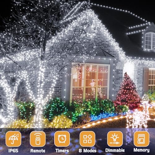 200FT Super Long String Lights, 500 LED 8 Modes & Memory Timer Plug in Twinkle Fairy Lights Decor for Home Xmas, alternate
