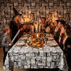 200FT x 54IN Stone Wall Plastic Tablecloth Roll with Slide Cutter Box in Deep Gray, alternate view 2
