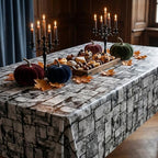 200FT x 54IN Stone Wall Plastic Tablecloth Roll with Slide Cutter Box in Deep Gray, alternate view 3