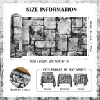 200FT x 54IN Stone Wall Plastic Tablecloth Roll with Slide Cutter Box in Deep Gray, alternate view 7