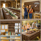 200FT x 54IN Wood Grain Plastic Tablecloth Roll with Slide Cutter Box, alternate view 3