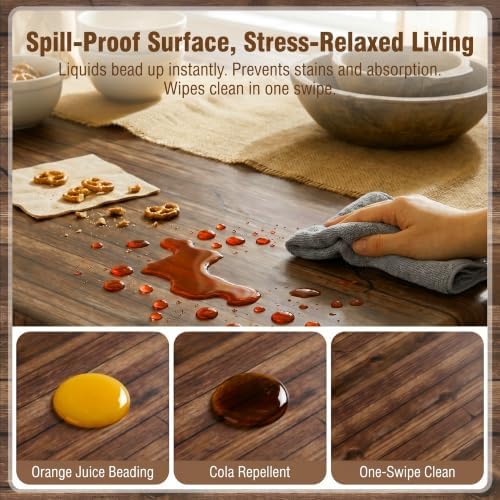 200FT x 54IN Wood Grain Plastic Tablecloth Roll with Slide Cutter Box, alternate view 5