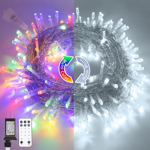 200LED Christmas Lights, Color Changing, Clear Wire