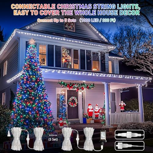 200LED Christmas Lights, Color Changing, Clear Wire, alternate view 3