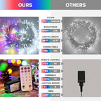 200LED Christmas Lights, Color Changing, Clear Wire, alternate view 4