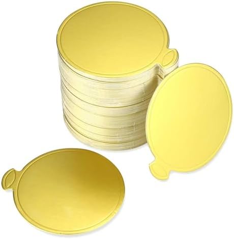 200PCS 3.15 Inch Round Mini Cake Boards, Gold Circle Base Paper Cupcake Dessert Displays Tray Decorating Cakes, alternate