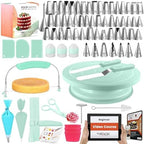 200PCs Cake Decorating Kit with Video Course for Beginners & Pros