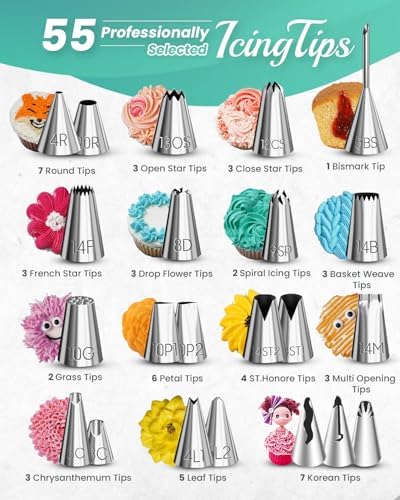 200PCs Cake Decorating Kit with Video Course for Beginners & Pros, alternate view 4