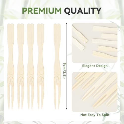 200PCS Cocktail Picks, Fancy Forks for Appetizers, Decorative Skewers for Appetizers Drinks Party Fruit, 3.5, alternate view