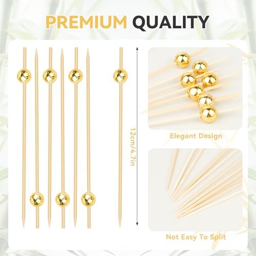 200PCS Cocktail Picks, Fancy Toothpicks for Appetizers, Decorative Skewers for Appetizers Drinks Party Fruit, alternate view