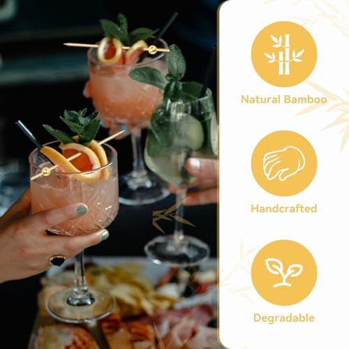 200PCS Cocktail Picks, Fancy Toothpicks for Appetizers, Decorative Skewers for Appetizers Drinks Party Fruit, alternate view