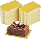 200Pcs Mini Rectangular Cardboard, Mousse Cupcake Base, Cake Dissert Paper Board Plates for Party Wedding