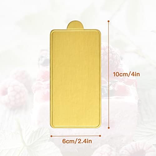 200Pcs Mini Rectangular Cardboard, Mousse Cupcake Base, Cake Dissert Paper Board Plates for Party Wedding, alternate view 3