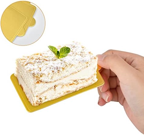 200Pcs Mini Rectangular Cardboard, Mousse Cupcake Base, Cake Dissert Paper Board Plates for Party Wedding, alternate view 4