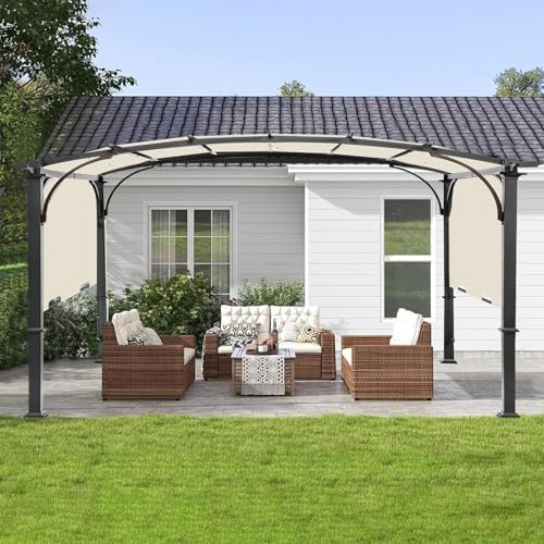 200x103 in Pergola Canopy Replacement Shade Cover Only, Beige in Beige, alternate view 2